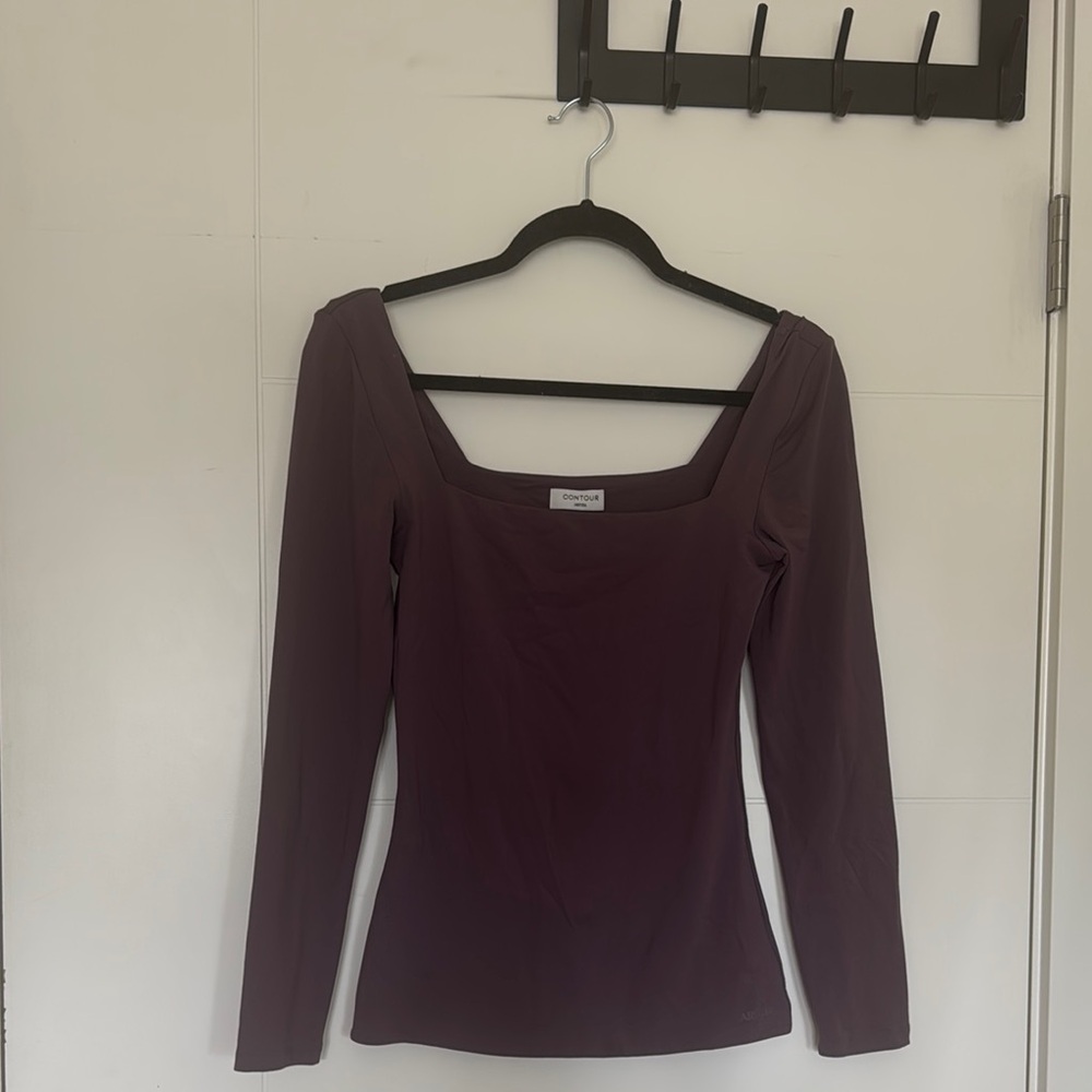 Aritzia Contour Eggplant Long Sleeve Top
